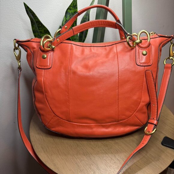 Coach F23048 Kristin woven large bag in burnt orange leather - Picture 7 of 8